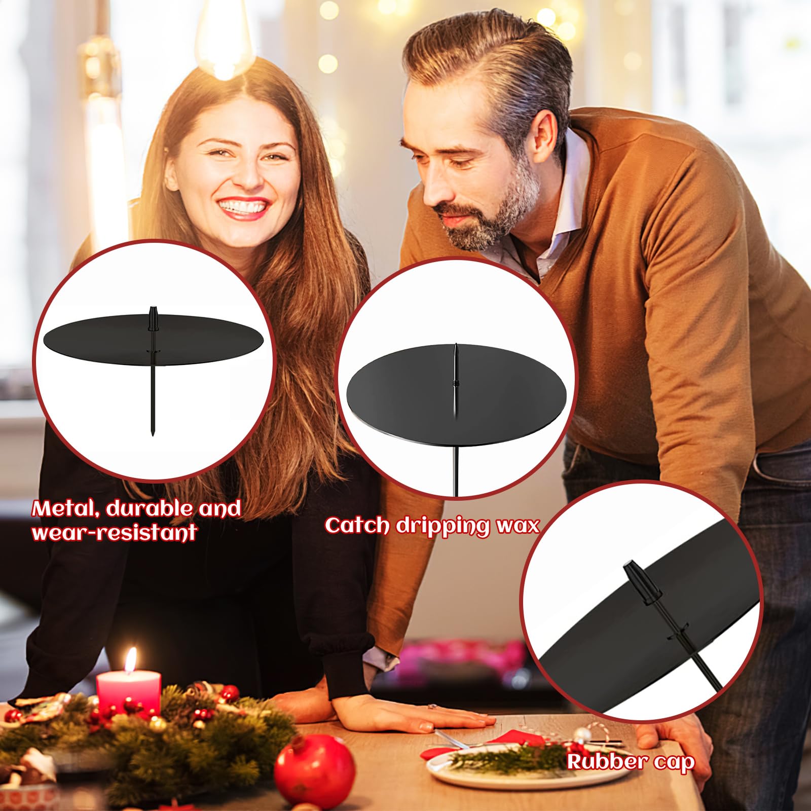 Shallyong Kerzenhalter Adventskranz, Kerzenhalter K Produktbild-Vorschau 13