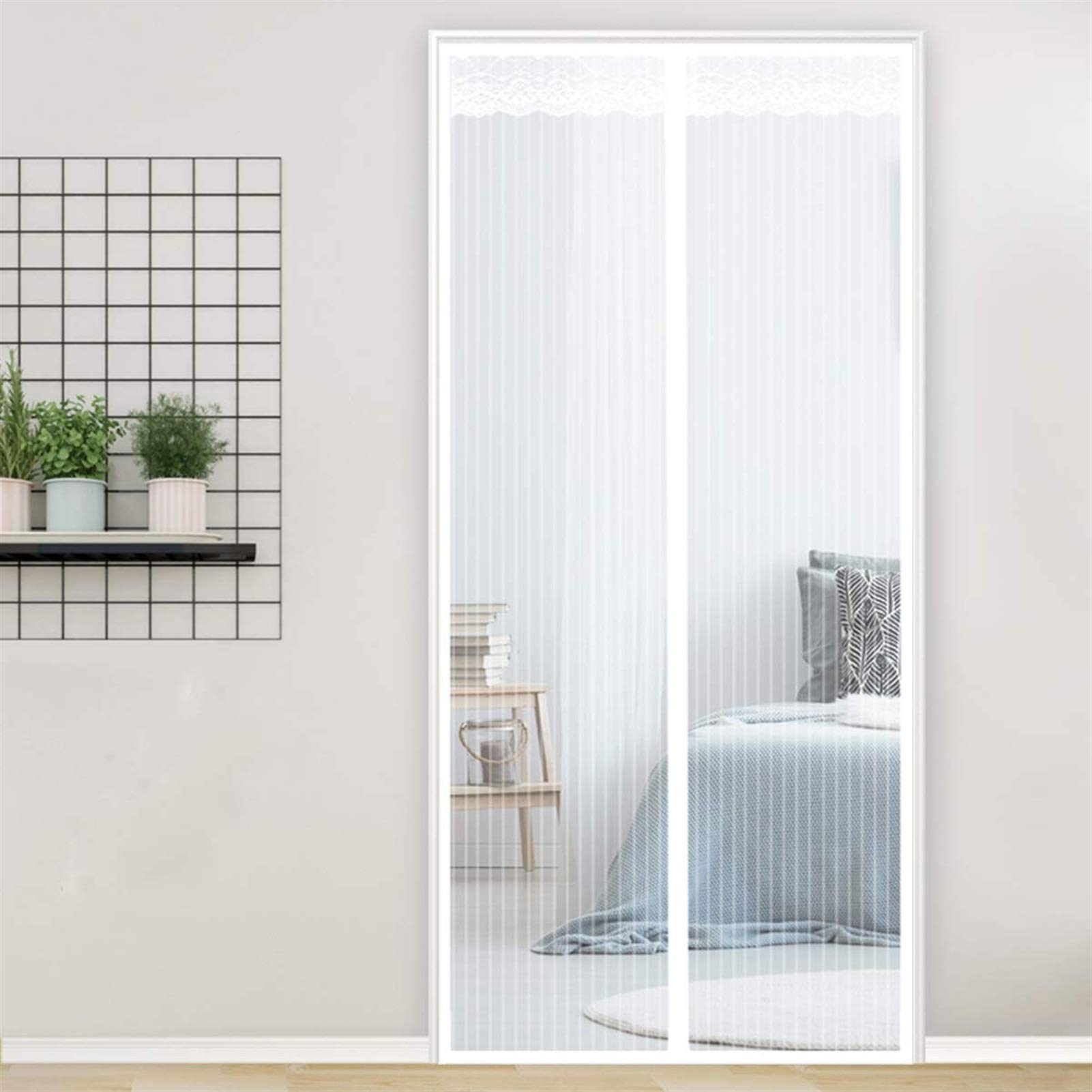 THAIKER Magnet-Fliegengitter Für Türen (90x260 Cm) – Insektenschutz Mit Selbstschließendem System, Weiß