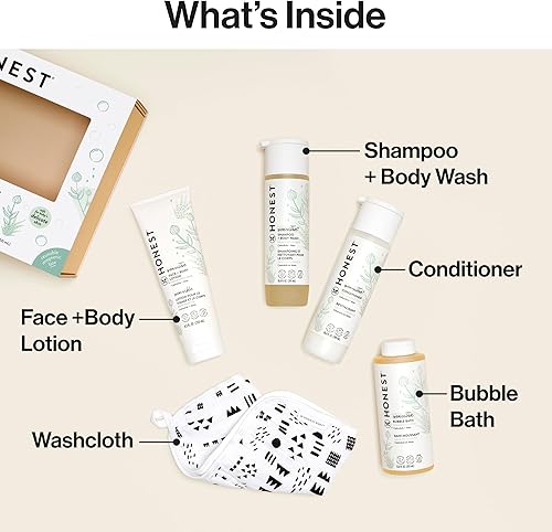 Miniatura 3 de The Honest Company Set de regalo para el baño sin fragancia, artículos esenciales de baño hipoalergénicos para pieles sensibles  Champú + gel de