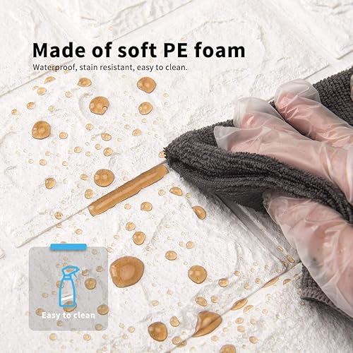 Miniatura 6 de Paneles adhesivos de pared de espuma de polietileno en imitación ladrillo 3D listos para despegar la lámina posterior y pegarlos en la pared