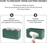 Vista 7 de Large Storage Baskets for Organizing, Closet Shelf Baskets for Clothes Blanket Towels, Baby Nursery, Toy Bins Box, Woven Rope Baskets, 17 x 13 x