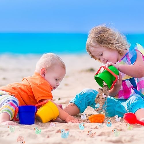 Miniatura 7 de Fuyamp 120 piezas de mini patos de resina, lindas figuras de pato en miniatura coloridas para proyectos de bricolaje, acuario, decoración del hogar,