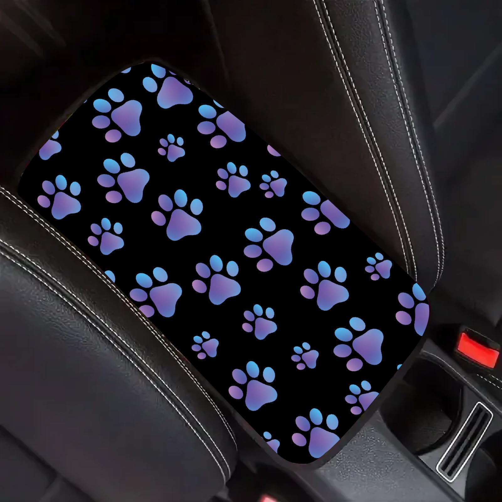 CREATCABIN Dog Paws Car Armrest Pad Auto Center Console Cover Waterproof Auto Armrest Cover Soft Center Console Pad Comfortable Car Accessories Interior for SUV Sedan Truck 12.6×7.5in