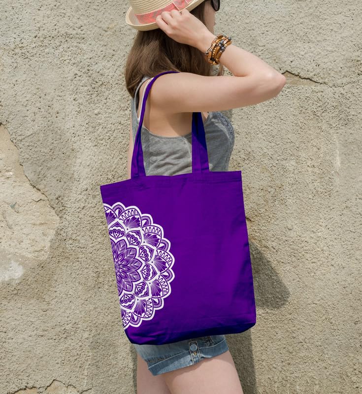 TrendoPrint Large Tote Bag for Women with Zip, Stylish Cotton