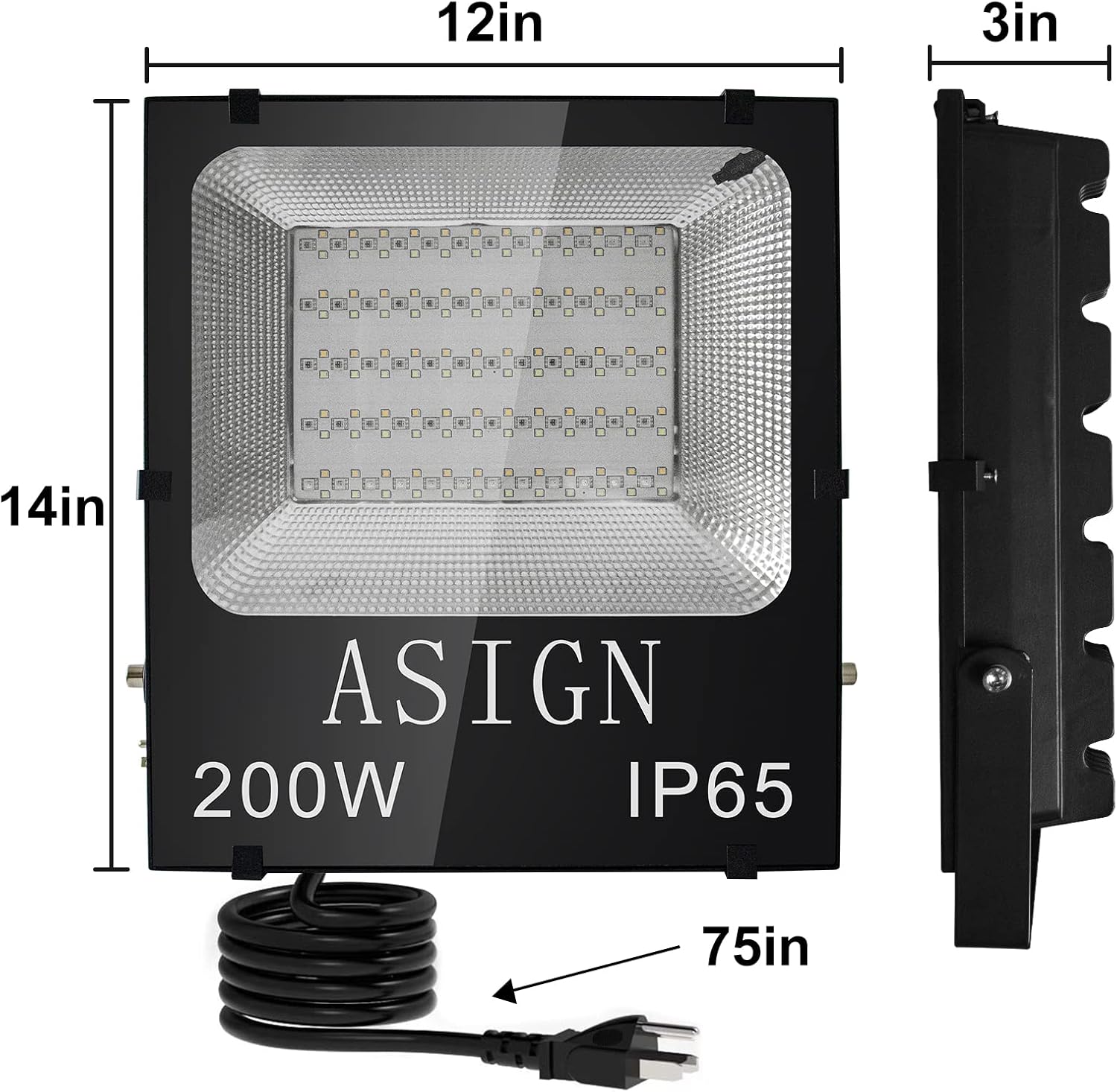 ASIGN 200W Bluetooth Control RGB LED Floodlight Outdoor&Indoor Waterproof Color Changing Floodlight Wall Washer Light for Home Decor Outdoor Featival Decoration