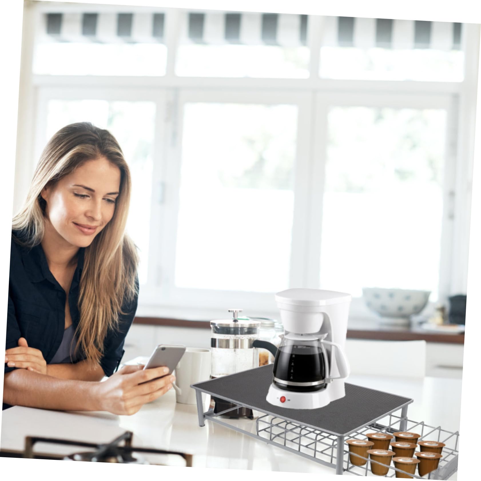 IMIKEYA Kaffeekapselhalter Schubladen Design aus Eisen mit Großer Kapazität für 60 Kapseln Tragbarer und Eleganter Organizer für Zuhause Büro oder Café