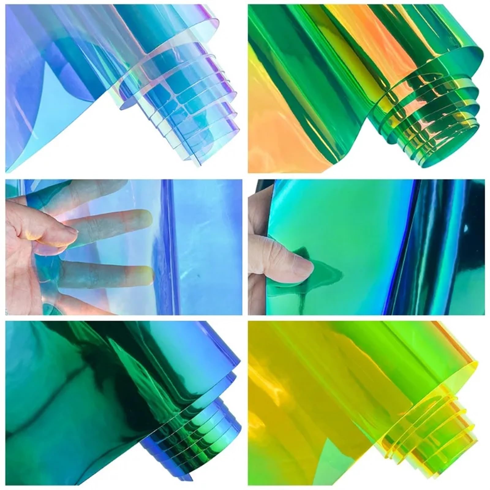 Przezroczysta tkanina winylowa z PVC, Materiały artystyczne i rzemieślnicze 0,4 mm rolka tkaniny winylowej PVC 30x135 cm wielokolorowa do majsterkowania(Color-12)