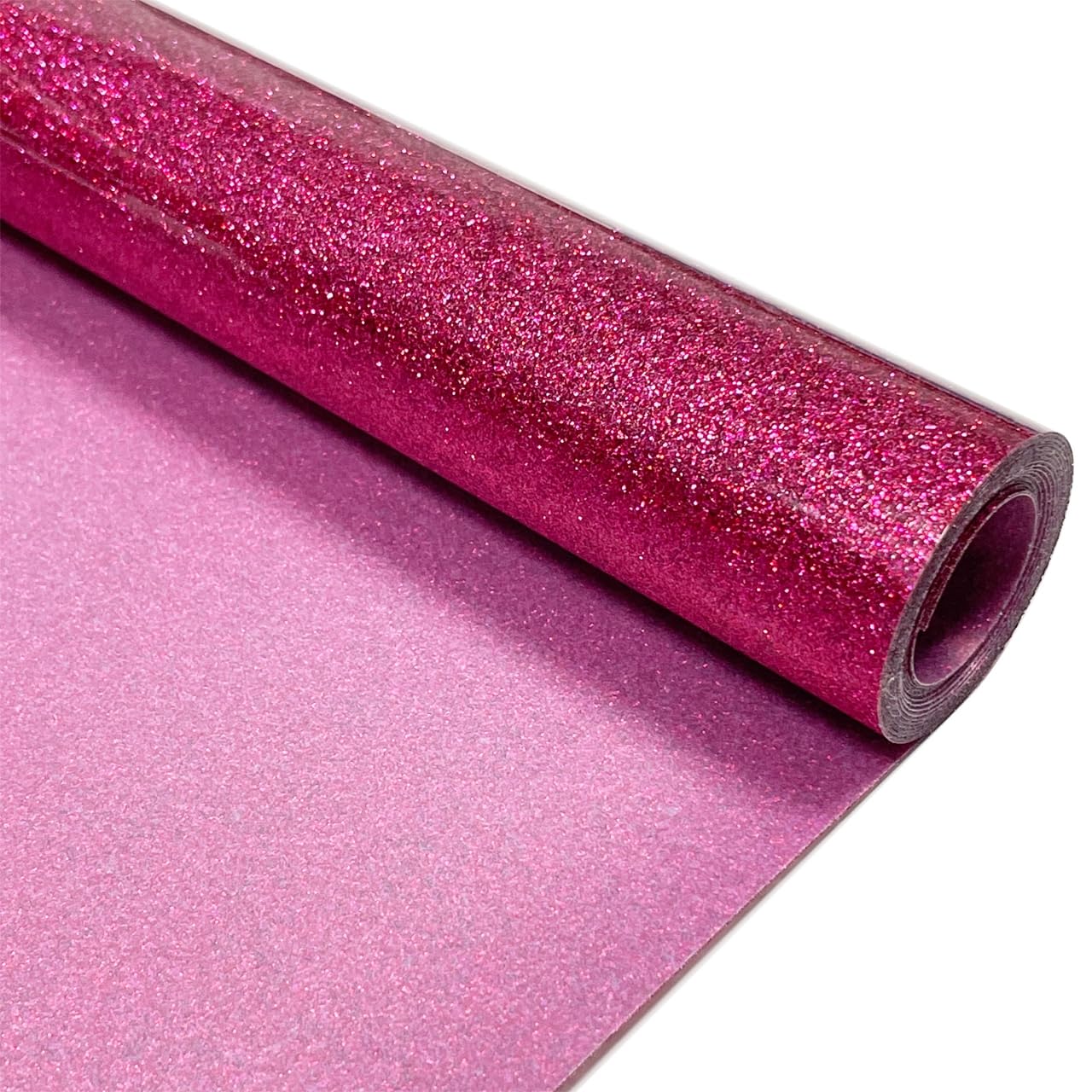 Hot Pink Glitter Heat Transfer Vinyl 12" x 5 ft HTV for Shirts, Glitter HTV Iron on for All Cutter Machine - Easy to Cut &amp; Weed for Heat Vinyl Design (Hot Pink)