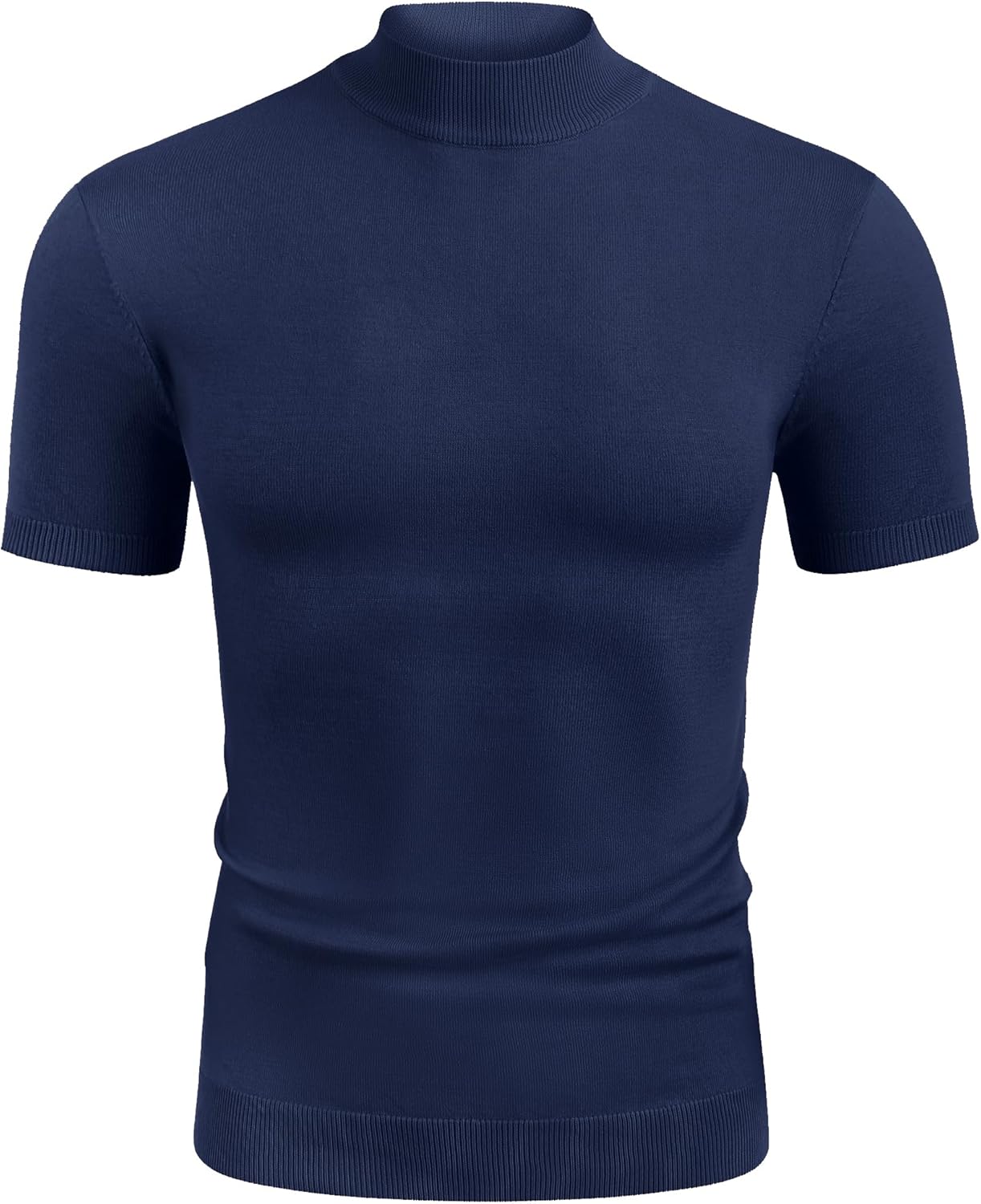 COOFANDY Men's Short Sleeve Mock Turtleneck Sweater - Image 6