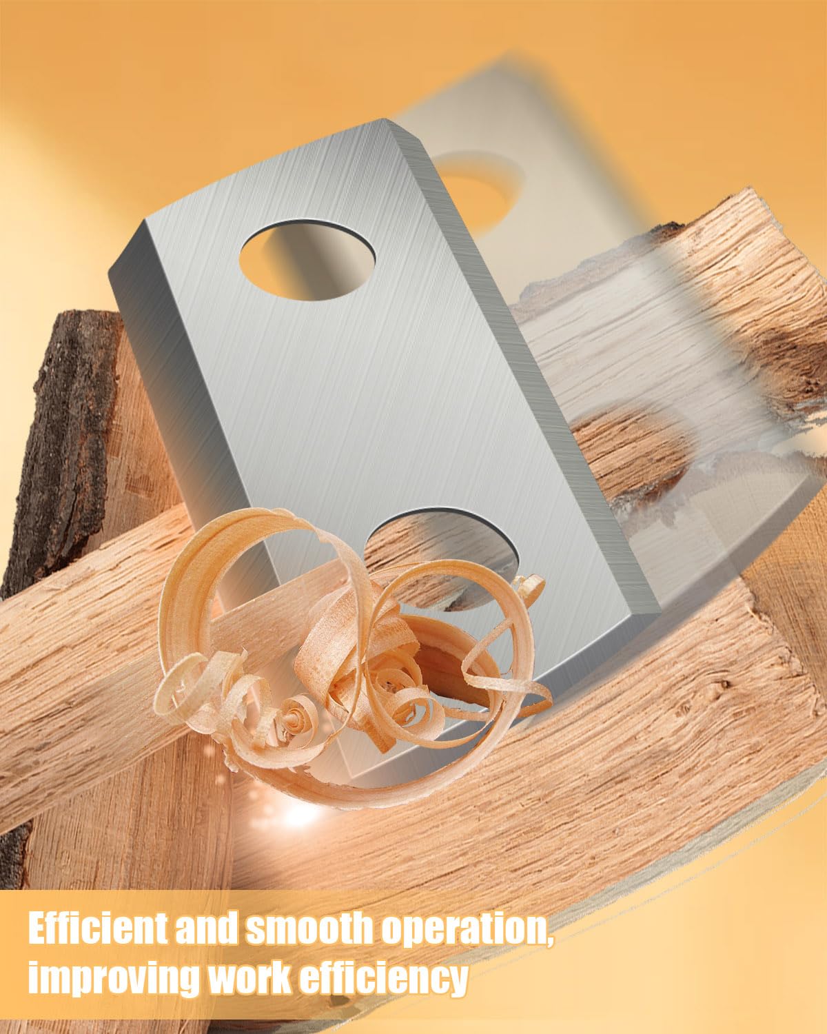 Cuchillas de madera compatibles con Sun Joe CJ601E CJ602E Earthwise GS70015, 4 cuchillas trituradoras de doble cara con llave hexagonal en forma de L