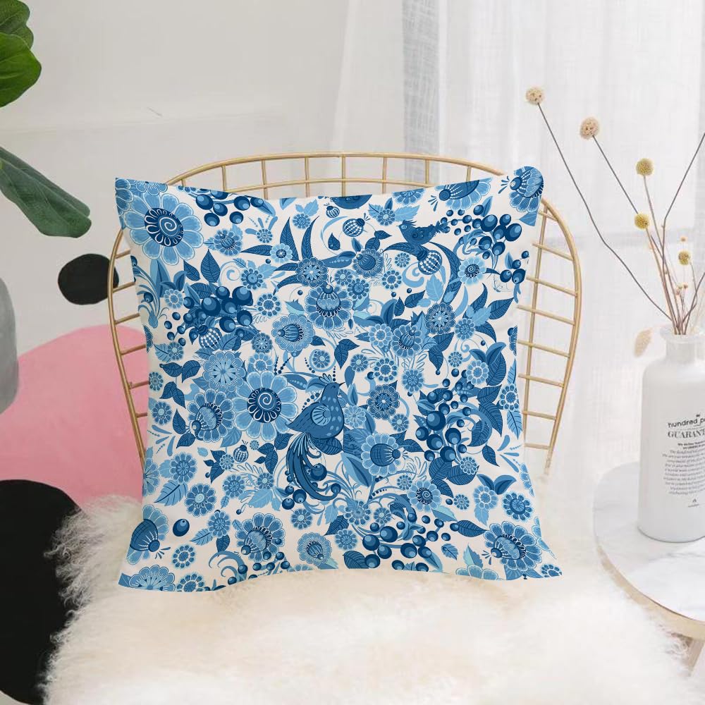 HYMSXW Cushion Cover,Throw Pillow Case Home Decorative for Living Room Bedroom Sofa Chair 20X20 Inch,fashion texture with stylized flowers,Pillowcase 50X50cm