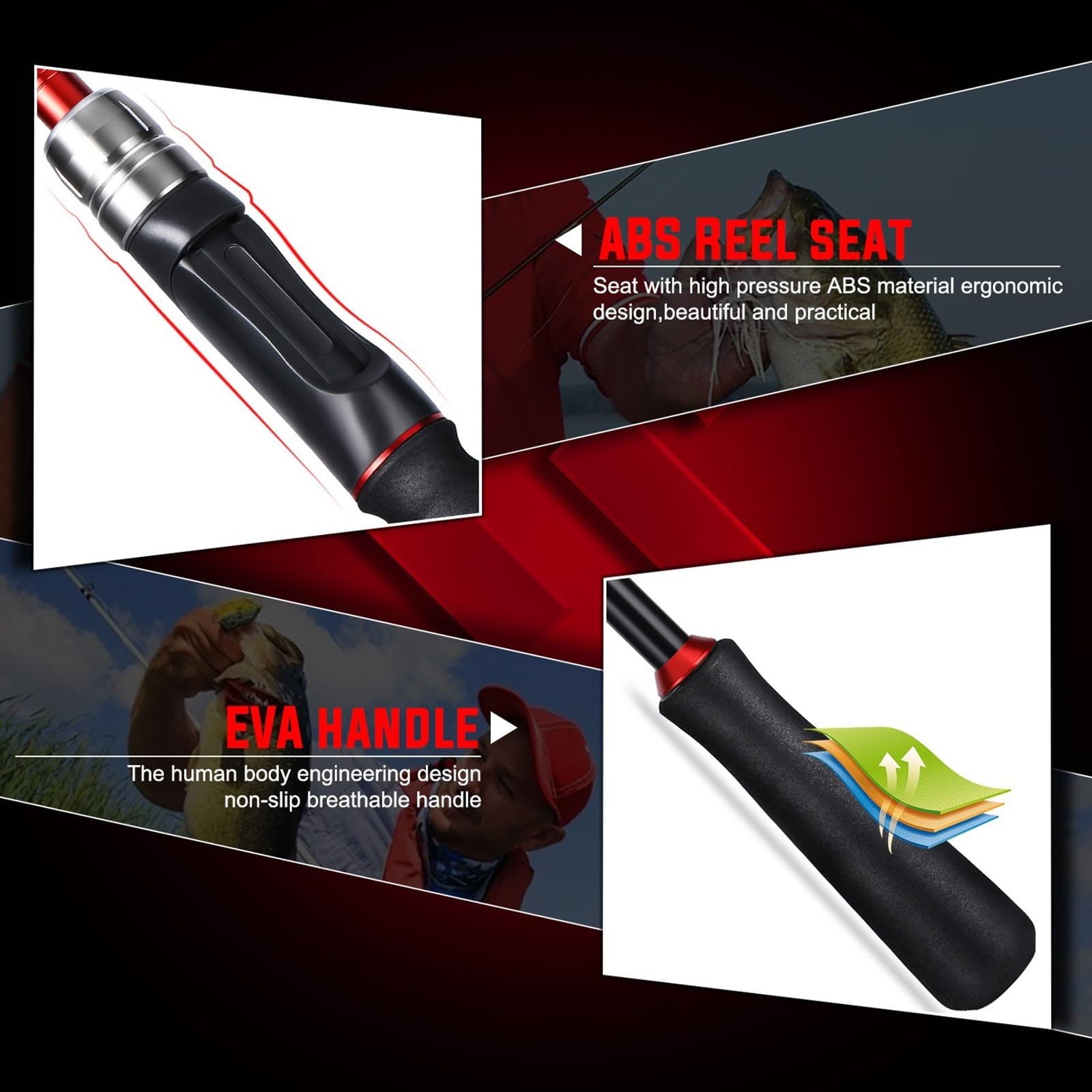 Caña de Pescar Juego de carretes y cañas de pescar giratorios 1,8 m 2,1 M caña de pescar baja y carretes de pesca giratorios con kit completo de hilo de pescar Vara de Pescar ( Size : 1.8M-1000 reel ,