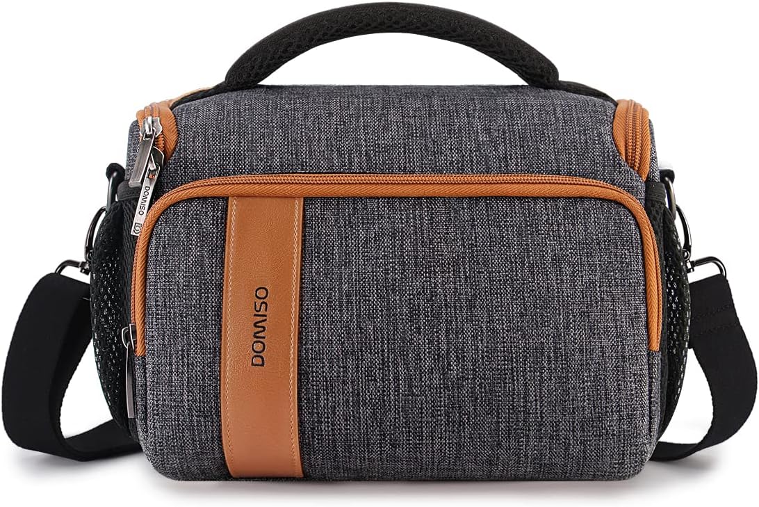Camera Bag Case Waterproof Anti-Shock Shoulder Bag for SLR DSLR Compatible with Nikon D90 D7000 D5300/Canon 60D 700D 5D2/Sony A580 A900/OLYMPUS/Fujifilm/Sony/Panasonic/Pentax/Samsung,Grey