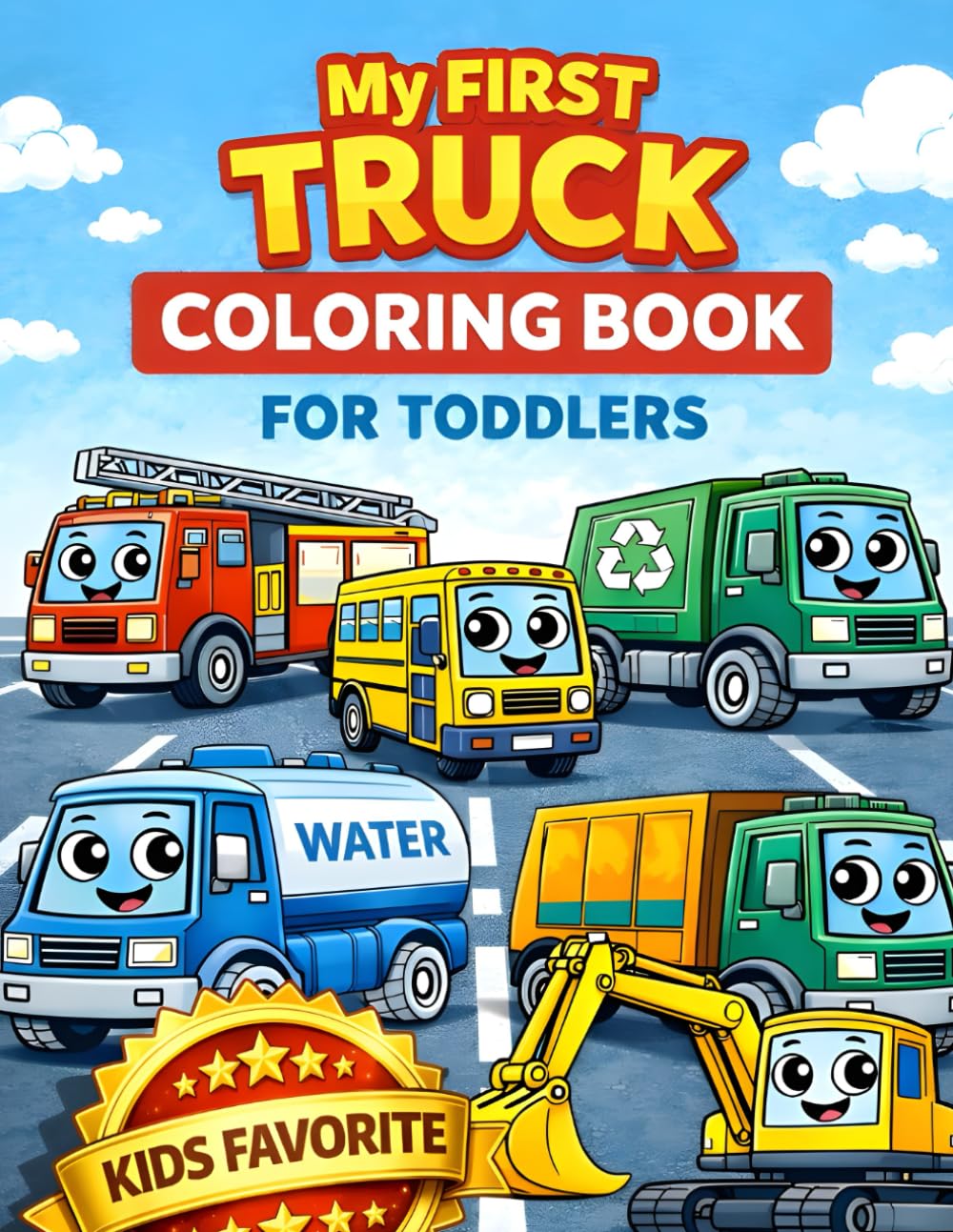 My First Truck Coloring Book: Big Simple Trucks for Toddlers Ages 2-4