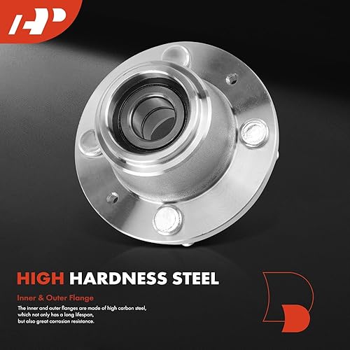 Miniatura 4 de A-Premium Rodamiento de rueda trasera y conjunto de cubo con 4 lengüetas compatible con Chevrolet Spark 2013-2015, Aveo 2004-2011, Aveo5 2007-2011 y