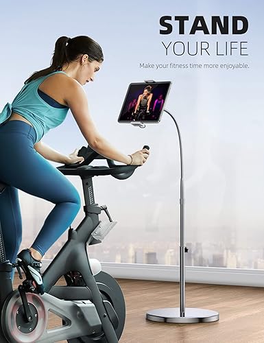 Miniatura 3 de Lamicall Soporte de suelo para tablet con cuello de cisne  Soporte giratorio para tablet con altura ajustable y base estable de 10.6 libras, para