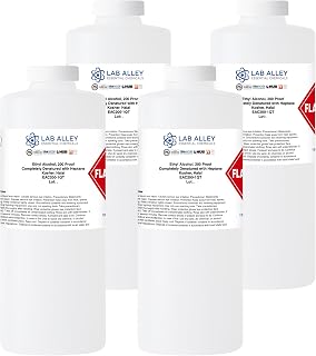 Lab Alley Ultra High Purity 710 Extraction Solvent - CDA 12-A, Kosher Certified, Halal, GMO-Free - 1 Gallon Total (Pack of 4 x 1 Quart Bottles)