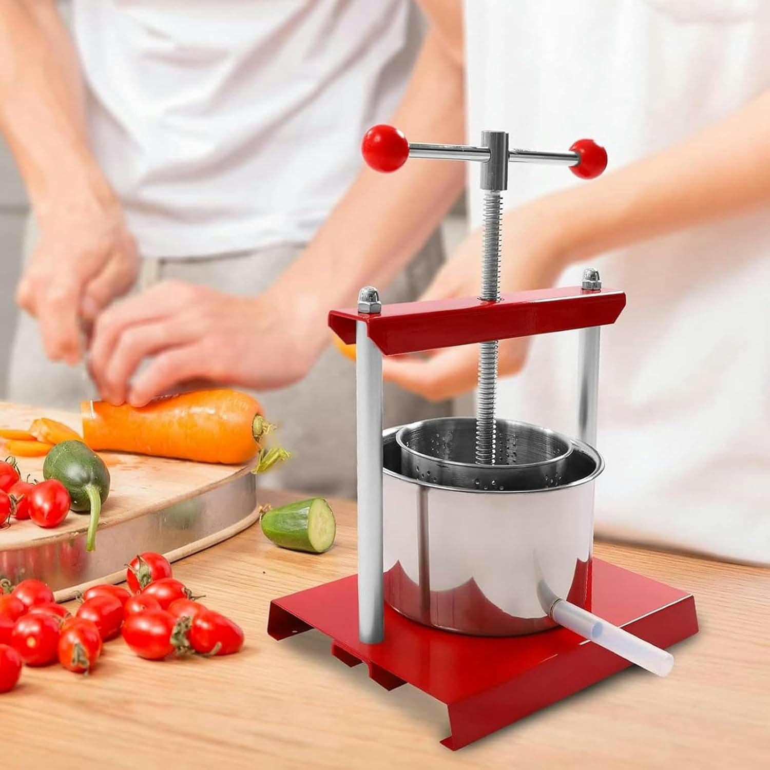 12 -Liter Fruit Wine Press, Grape Crusher, Hydraulic Cat Juice, Stainless Steel Fruits Press 304, Wine Cider, Vegetables, Fruit Crusher ~/