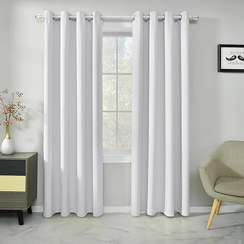 Cortinas opacas aisladas térmicas para cocina, cortinas de bloqueo de luz de 84 pulgadas de largo, 2 paneles de cortinas de oscurecimiento con