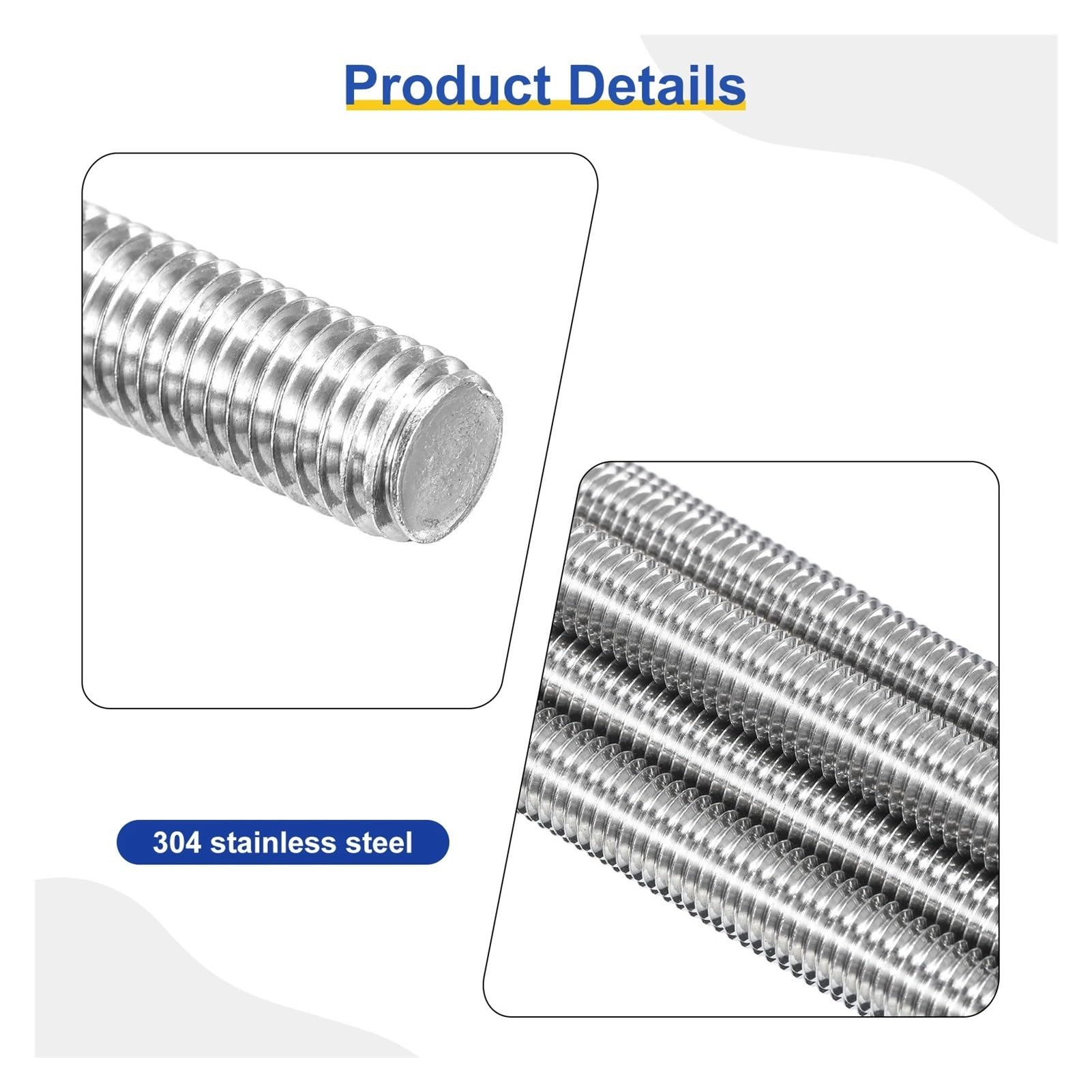 5-15 piezas M4-M8 304 varilla roscada de acero inoxidable mano derecha 60-250 mm(15pcs M5 x 250mm)
