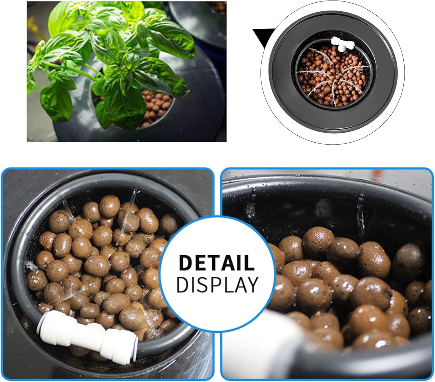 Hydroponics Grow System, 5 Gallon Bucket Kit, Hydroponic Machine, Drip Irrigation for Vegetables (1 Bucket + Circular Drip Irrigation)