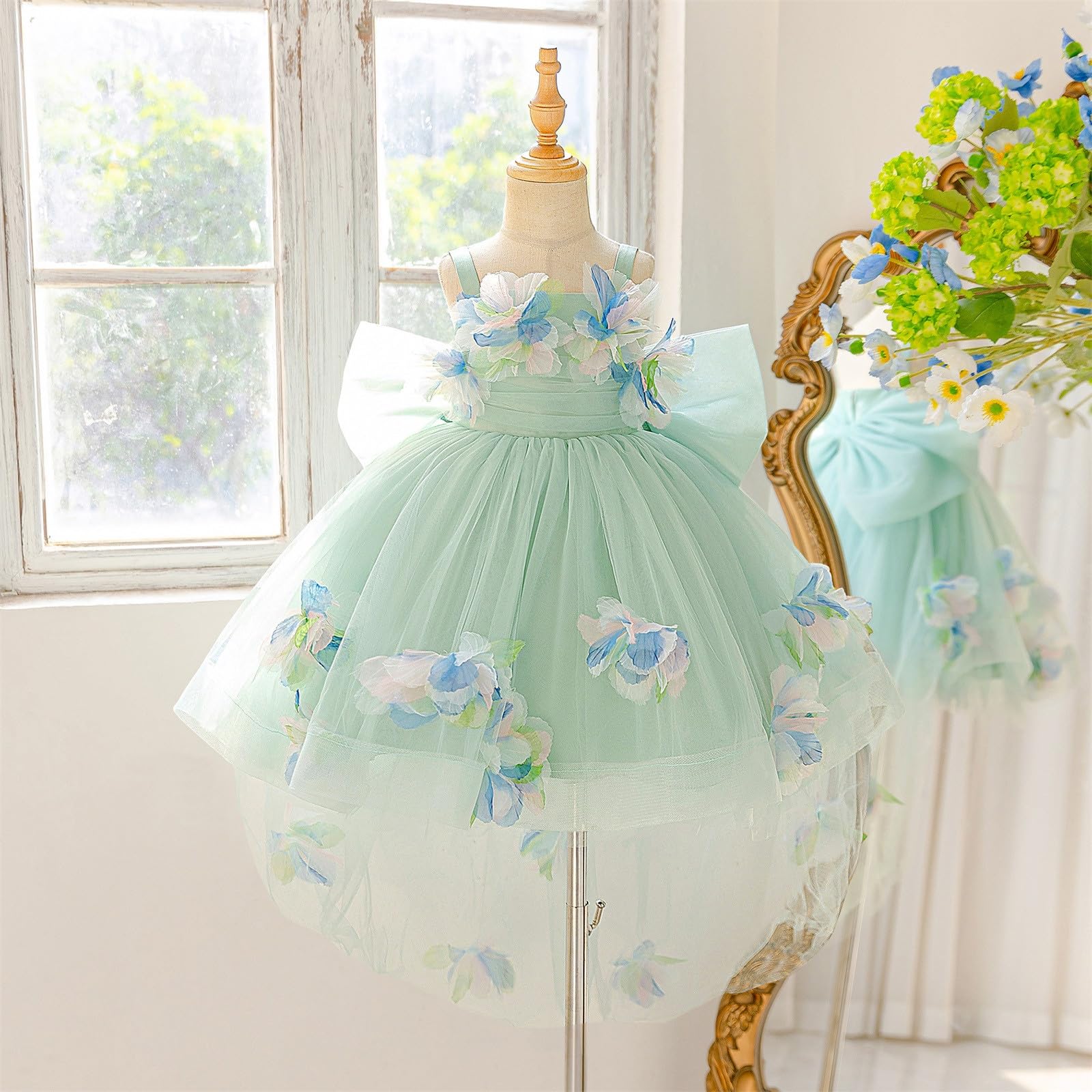 Vestido de princesa para niñas, Vestido de Fiesta de Princesa, Tul, de tutú, Falda Voluminosa, Vestido De Actuación Formal, Vestido Elegante para Fiestas, para Boda, cumpleaños, Concurso, Baile