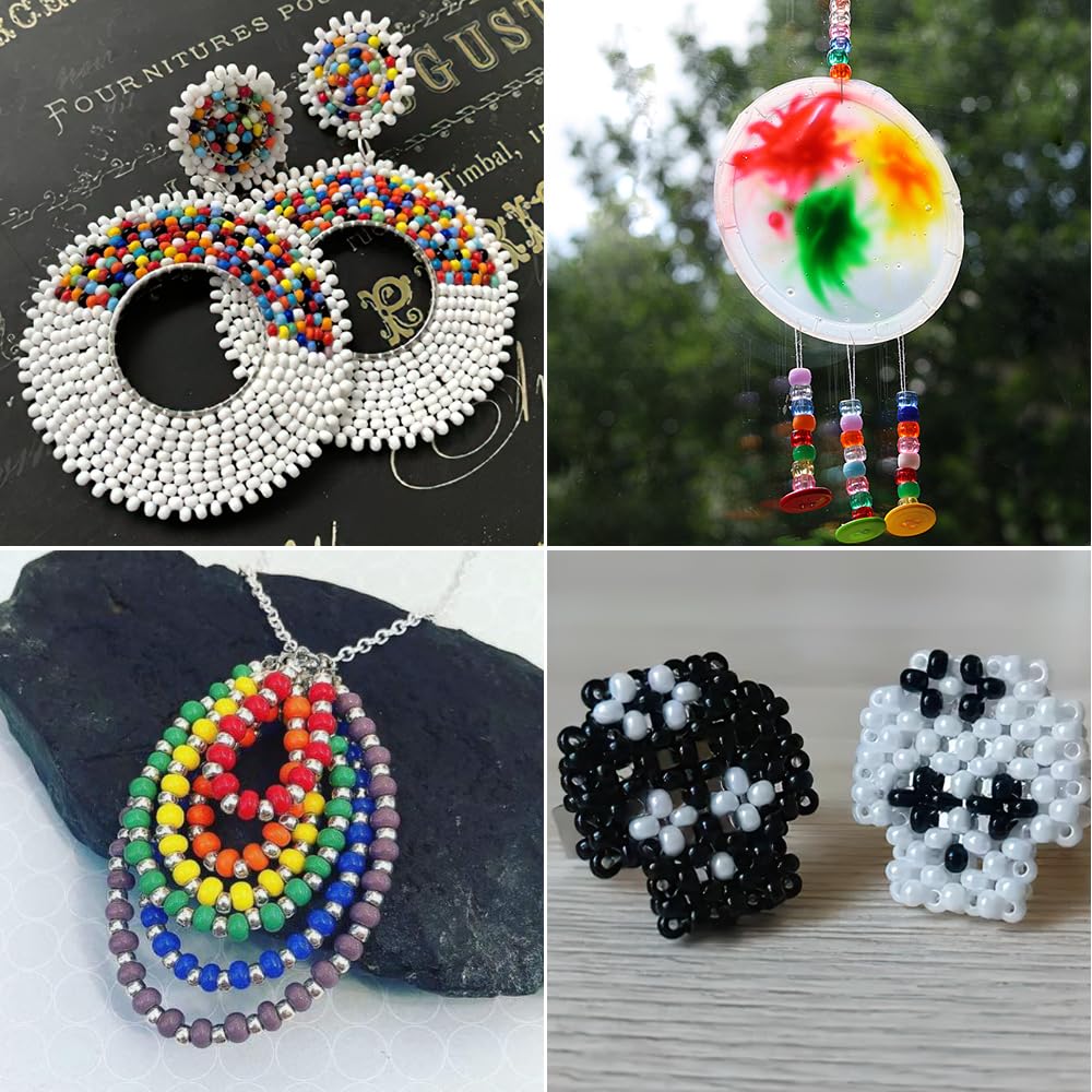 Kandi Bead Supplies 7600 Pcs Pony Beads Kit - Friendship Bracelet Making Supplies With Letters, Glow & Shaped Beads Craft Beads Assortment