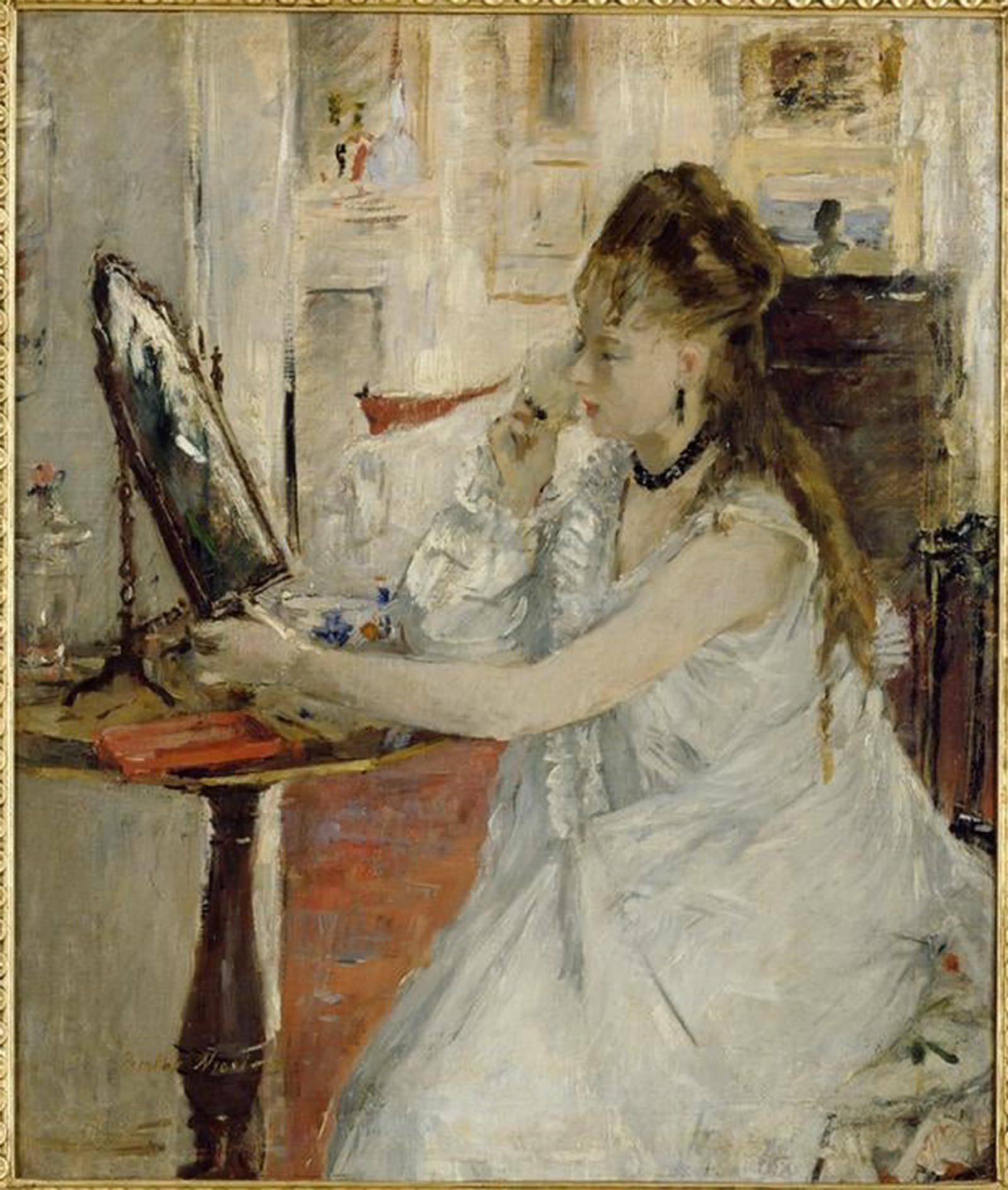 ARTXLXXBN Famous Painting Art Wall Decor Abstract Art Picture Jeune Femme Se Poudrant by Berthe Morisot Animal Pictures for Home Decor 60x90cm