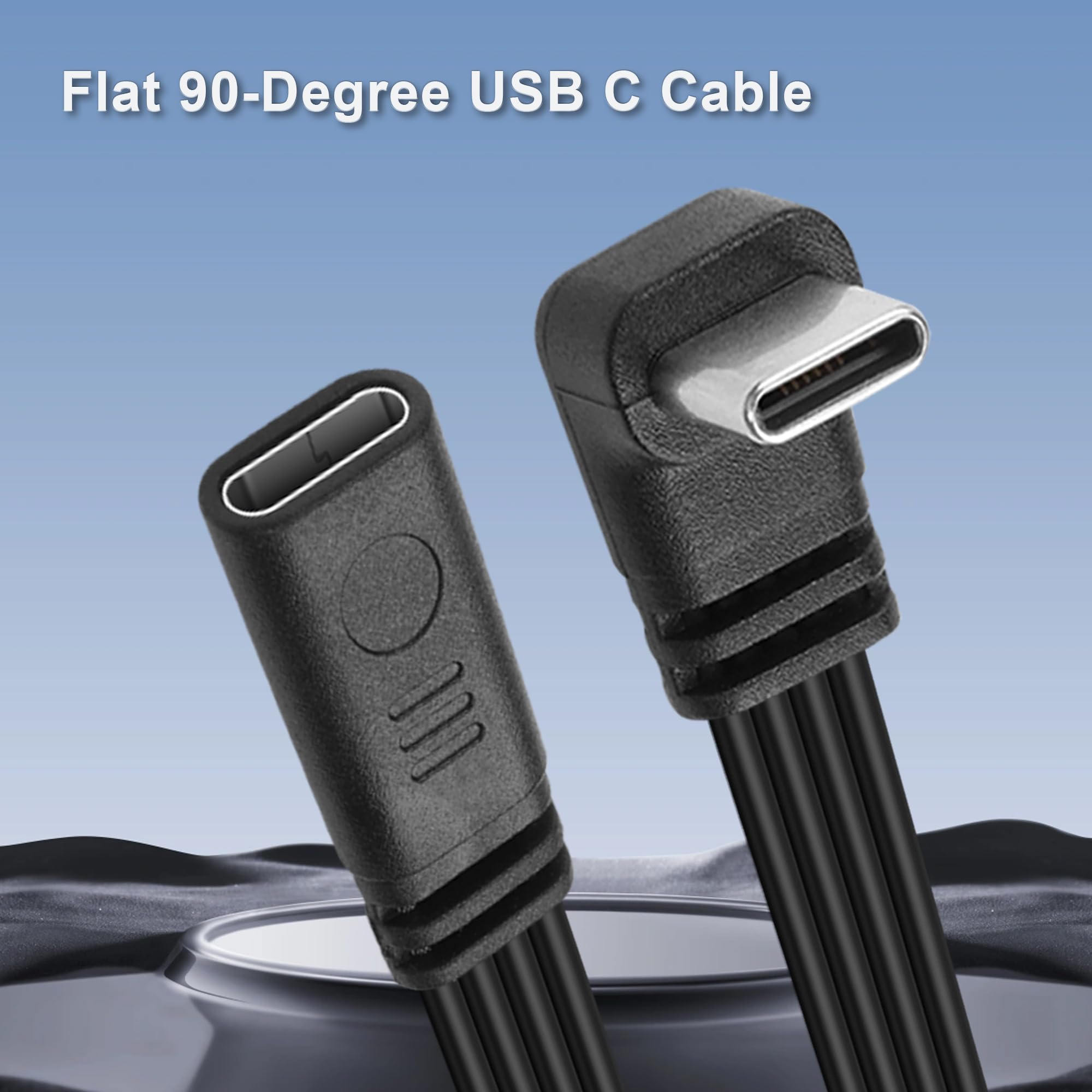 UseBean Cavo Prolunga USB C Angolo Retto 0.2M, 90 Gradi USB-C 3.2 Gen2 20Gbps Maschio a Femmina Adattatore Cavi, Video 4K@60Hz USB Tipo C per MacBook, iPad, Galaxy S25 S24
