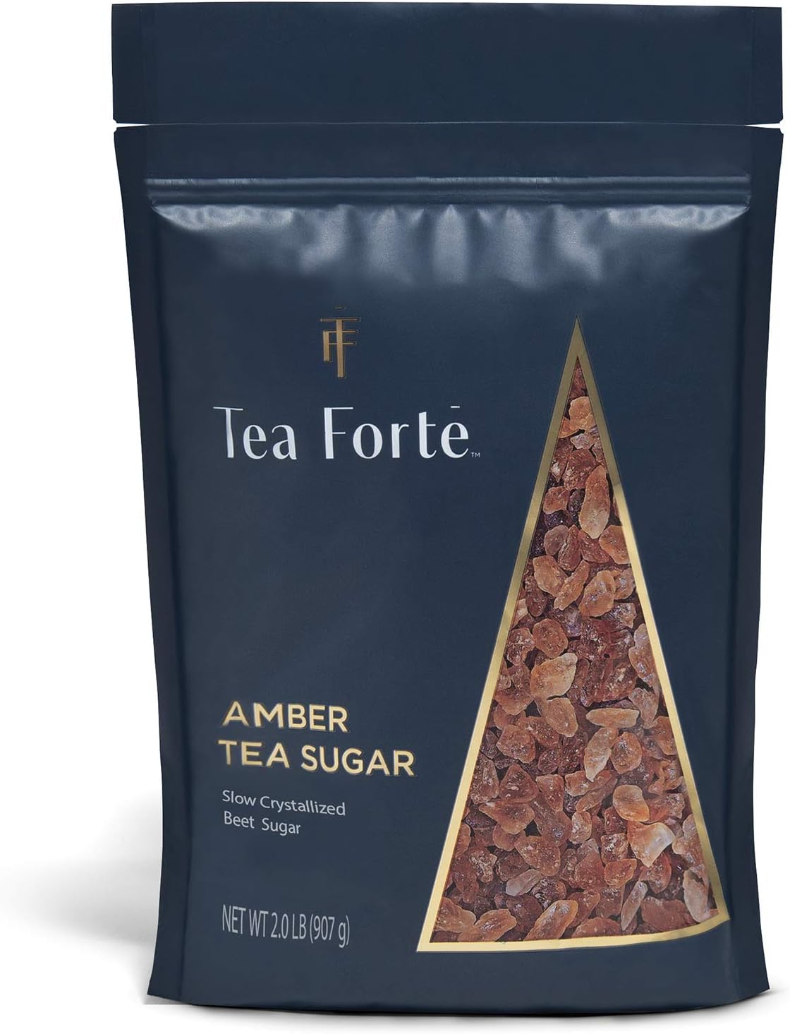 Tea Forte Beet Sugar for Tea and Coffee, Amber Rock Sugar, 2 Pound Bag