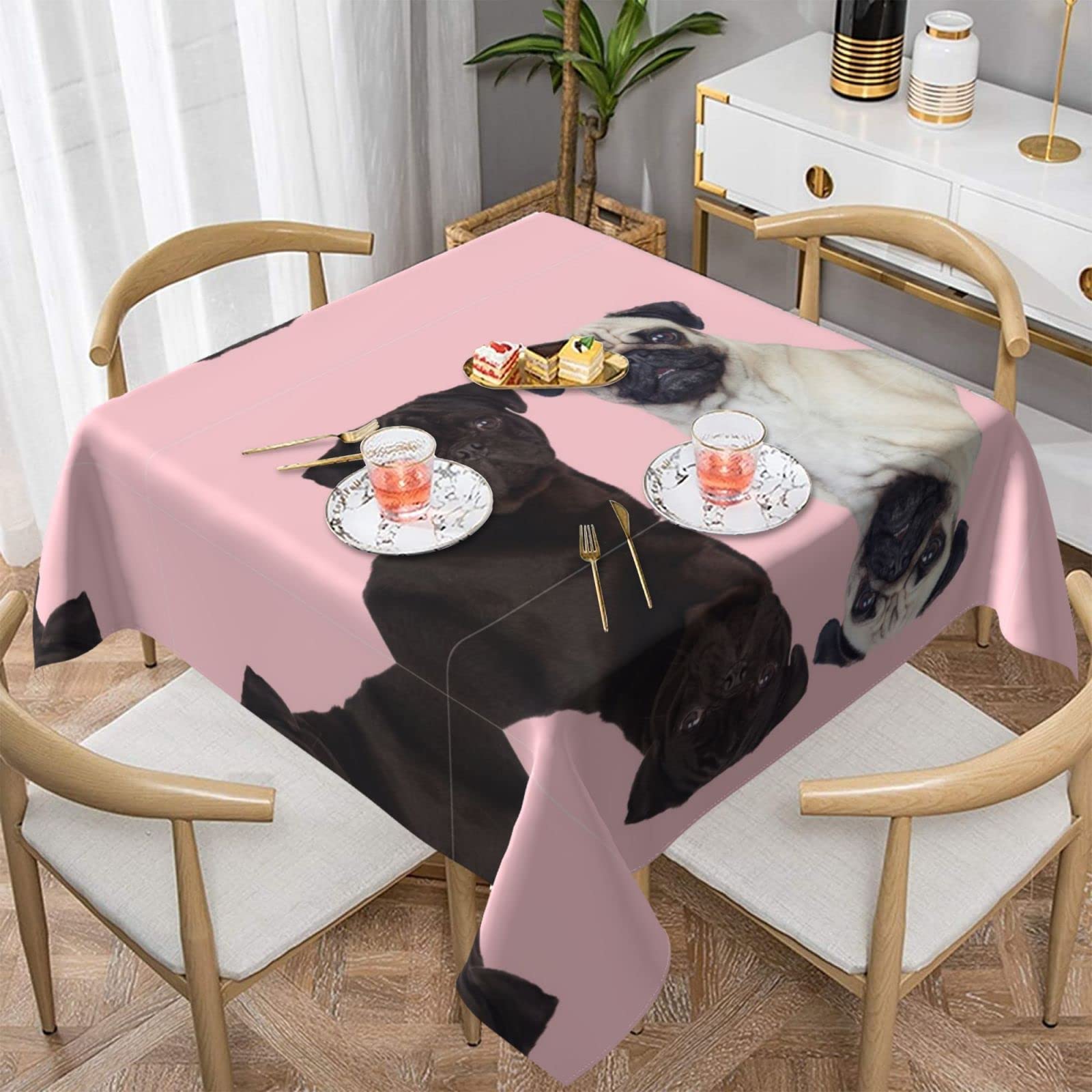 Nappe carrée carlin résistante à l'eau et lavable pour banquet