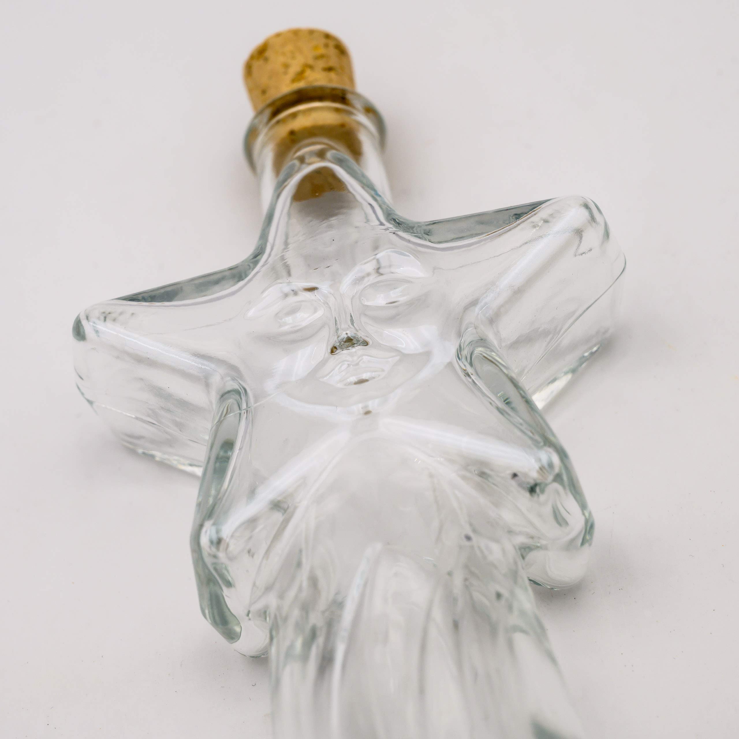 Flaschenbauer - 8x Comet Glasflaschen 200 ml mit Naturkorken - Weihnachtsflaschen zum Befüllen, Motivflaschen für Likör, Schnaps, Sirup & Deko, Geschenkflaschen, Schnapsflaschen - Made in Germany