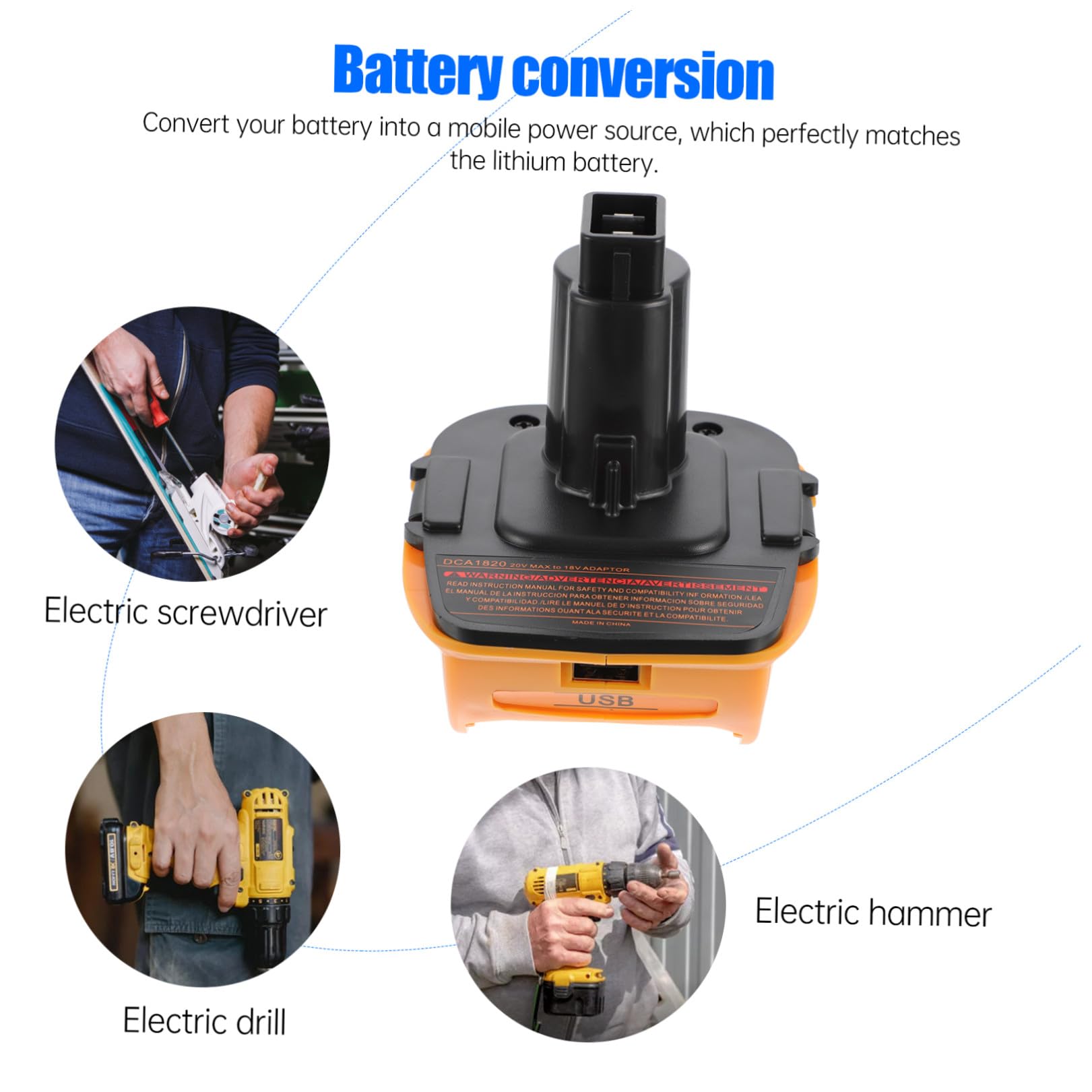 DOITOOL 2 Juegos de Convertidores de Batería Recargable, Adaptador de Carga Práctico para Herramientas Eléctricas