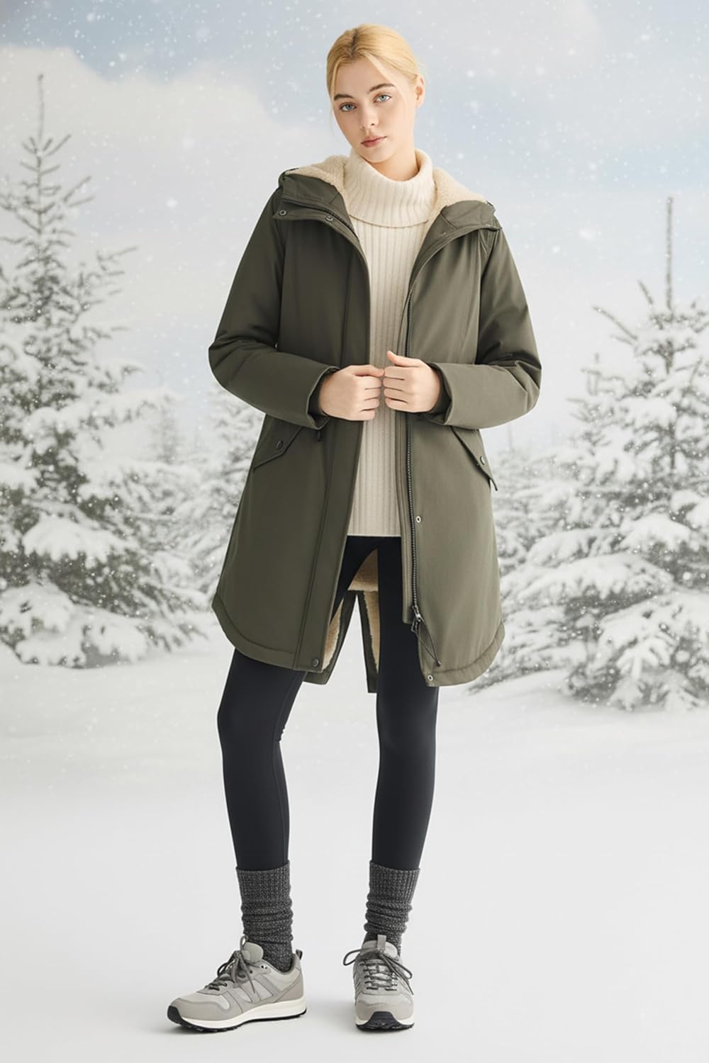 Orolay CHIIONE Winter Coat for Women Thicken Fleece Lined Parka Waterproof Long Warm Puffer Jacket Hooded with Pockets - Image 2