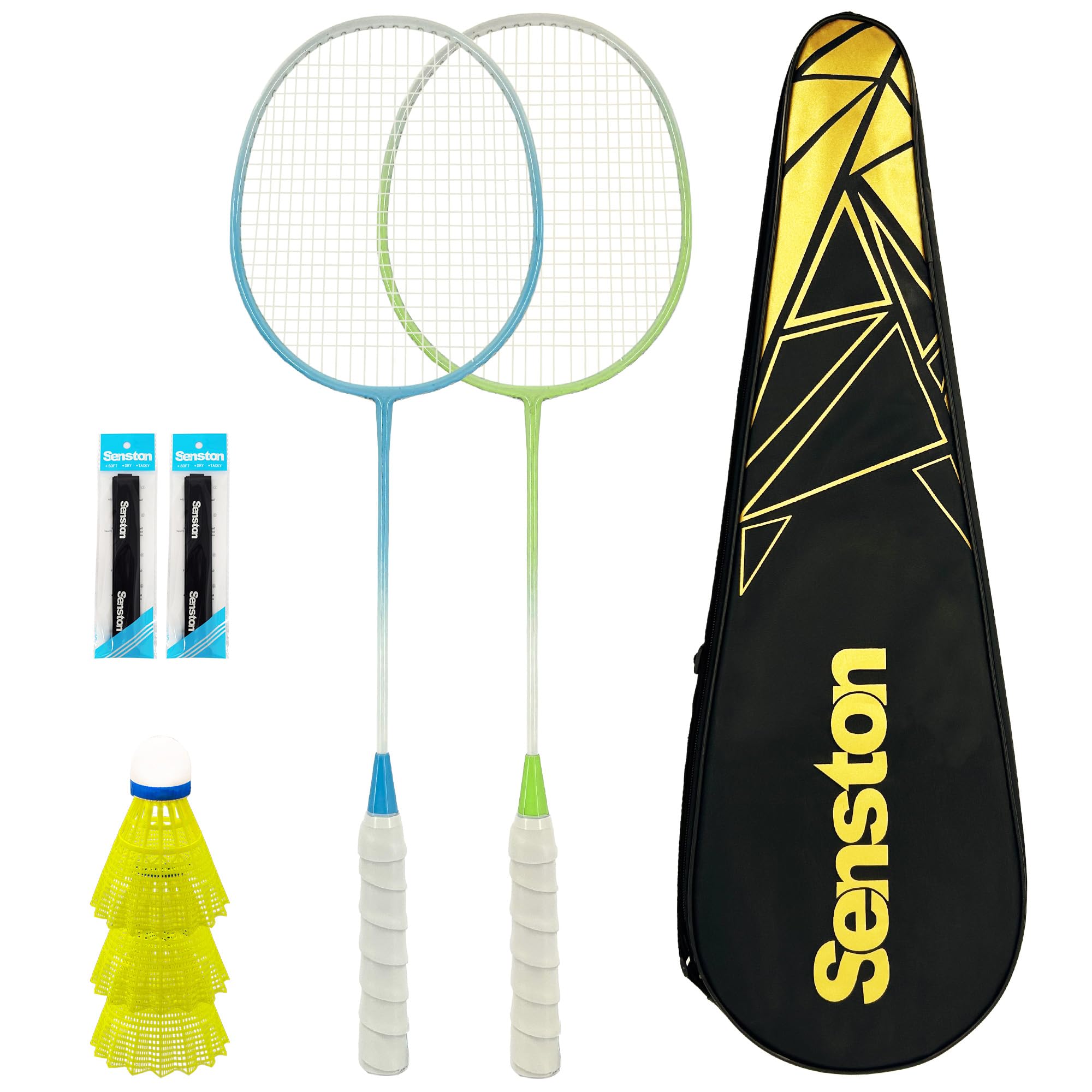 Senston Badminton Racket Set of 2 with Nylon Birds & Grip Tape