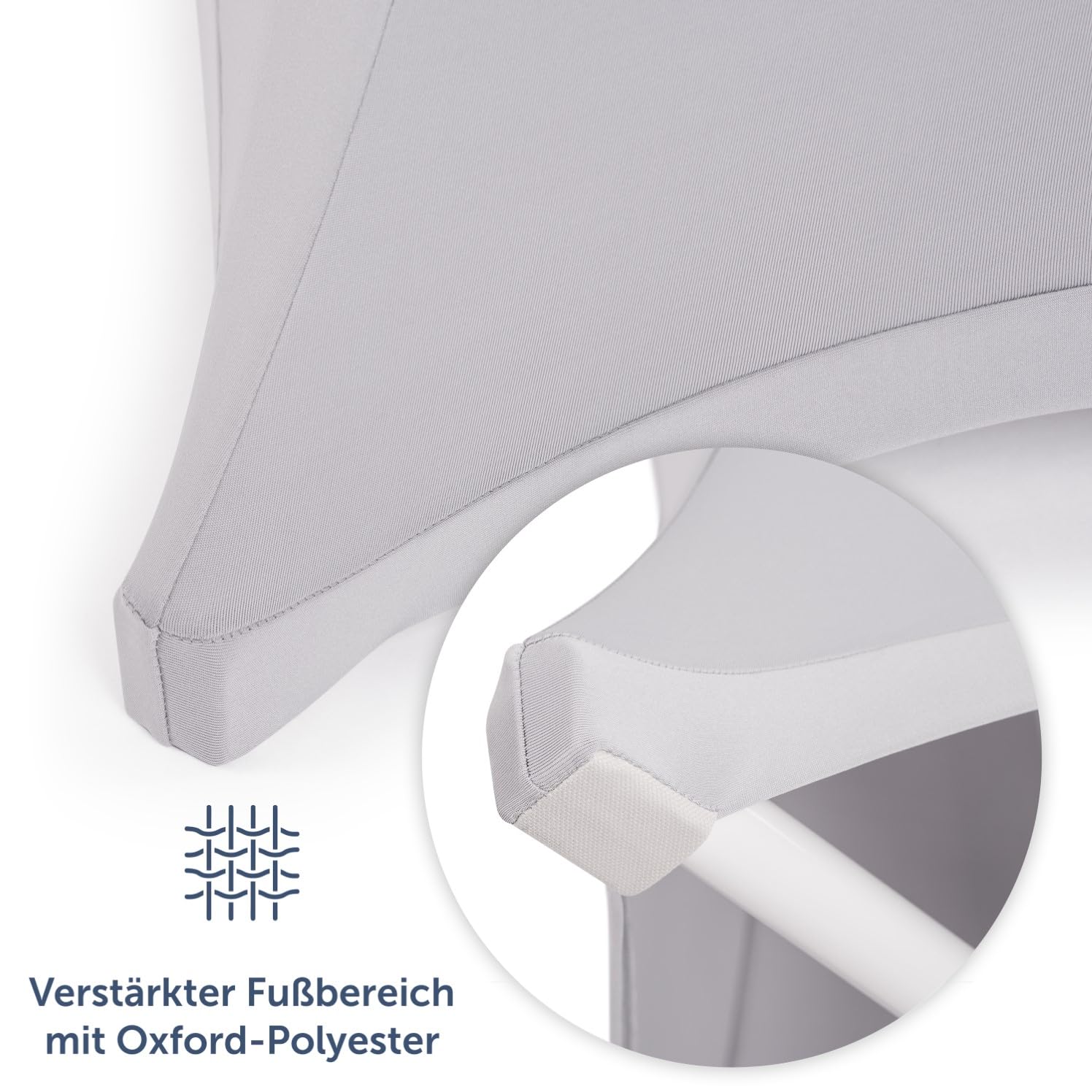 Blumtal Mantel de Mesa Redonda Ø 60-65 cm Set de 5 - Oeko-Tex Certificado - Elegantes Manteles de Mesa estirables - Funda Lavable en Lavadora Ideal para Catering o Cocteles - Mantel Blanco