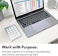 Vista 3 de Macally Teclado numérico USB C con cable, teclado numérico tipo C para laptop, Apple Mac iMac MacBook Pro/Air, iPad, PC con Windows o computadora