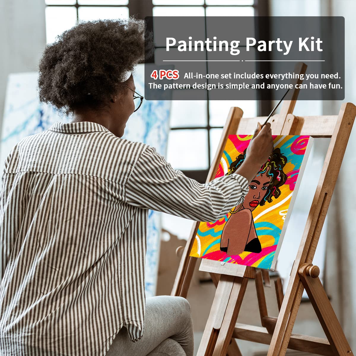 WEBEEDY Canvas Schilderij Kit, 2 Pack 8x10 Voorgetekend Uitgerekt