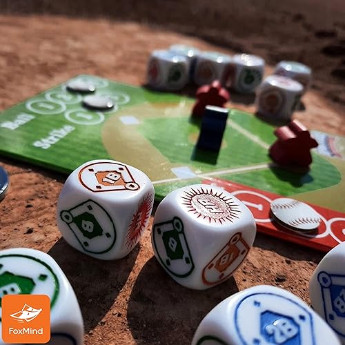 Miniatura 5 de FoxMind Juegos dados deportivos béisbol deslízalo fuera del parque fácil de aprender divertido de jugar jugar con hasta 4 jugadores para edades de 7