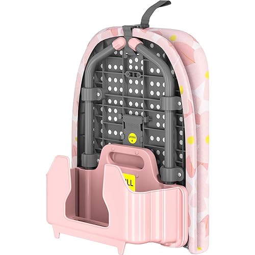 APEXCHASER Small Ironing Board with Iron Holder, Compact Iron Board with Non-Slip Feet, Portable Tabletop Ironing Board with Cotton Cover for Small Spaces and Travel, Pink