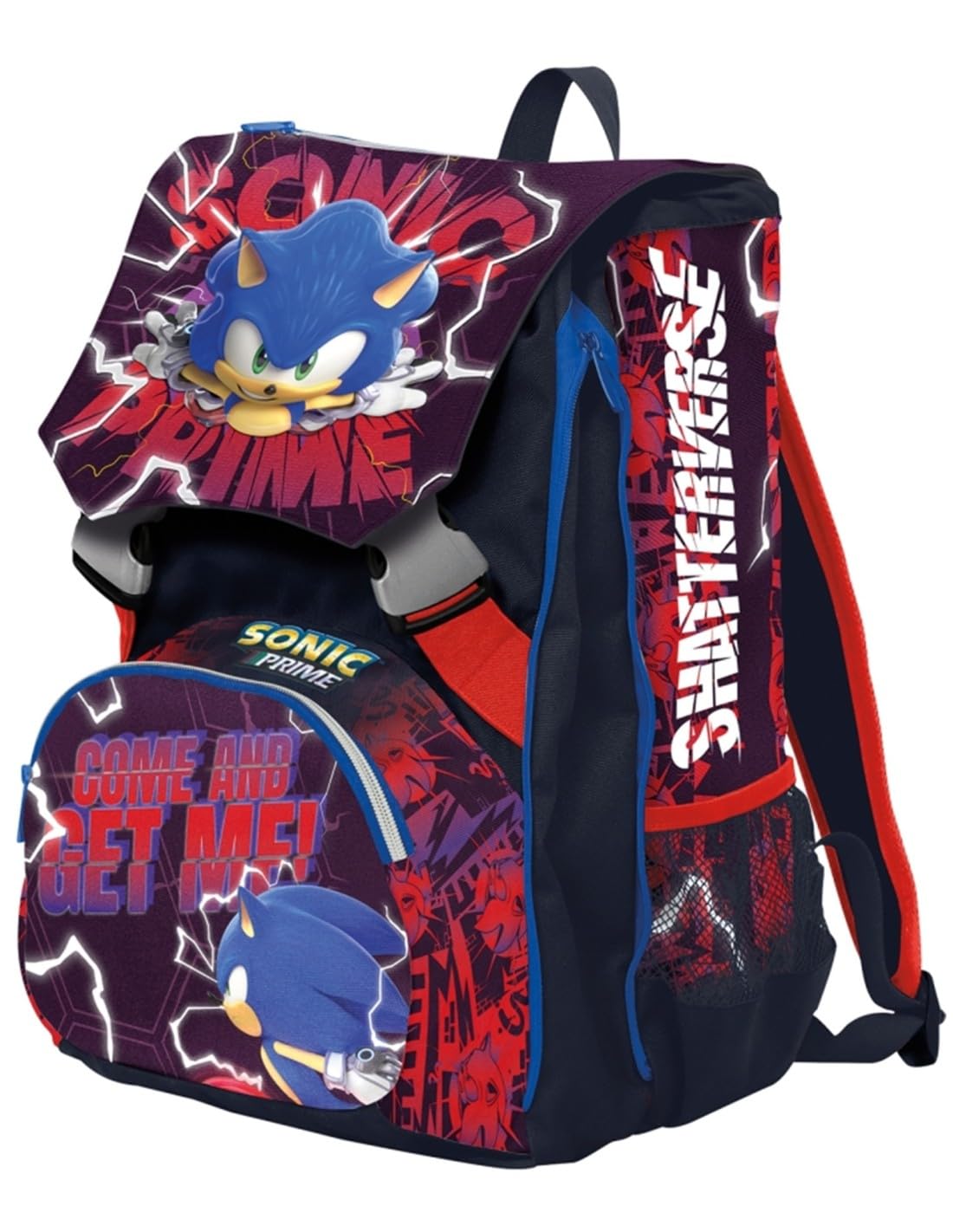 Clondo Schoolpack Zaino Estensibile con Astuccio 3 Scomparti, Per Sonic Seven Fan, Scuola e Tempo Libero, Bambini e Ragazzi, Multizip, Pennarelli, Pastelli, Accessori, Bambino