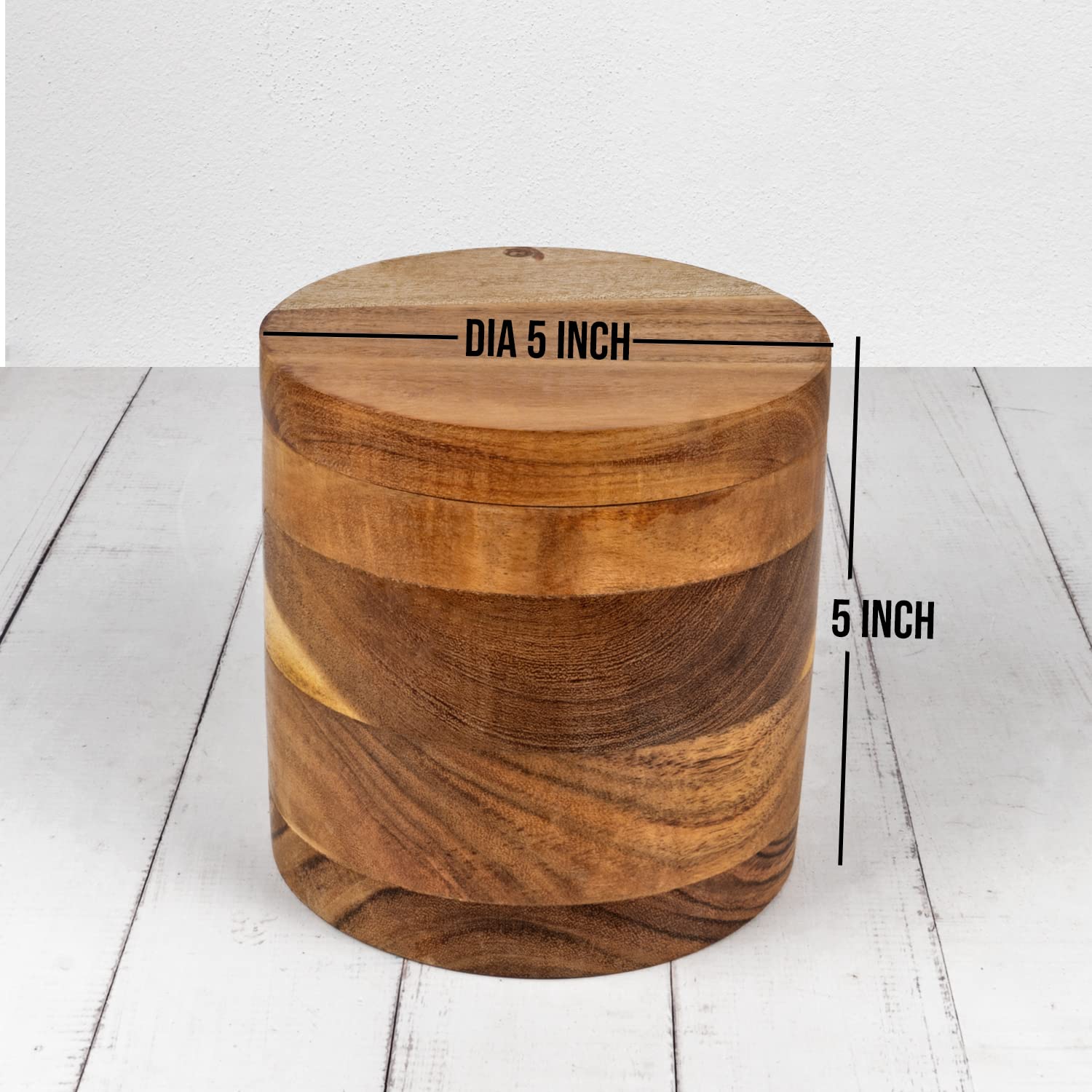 Samhita Acacia Wood Round Incense Stick Holder,Incense Burner, Ash