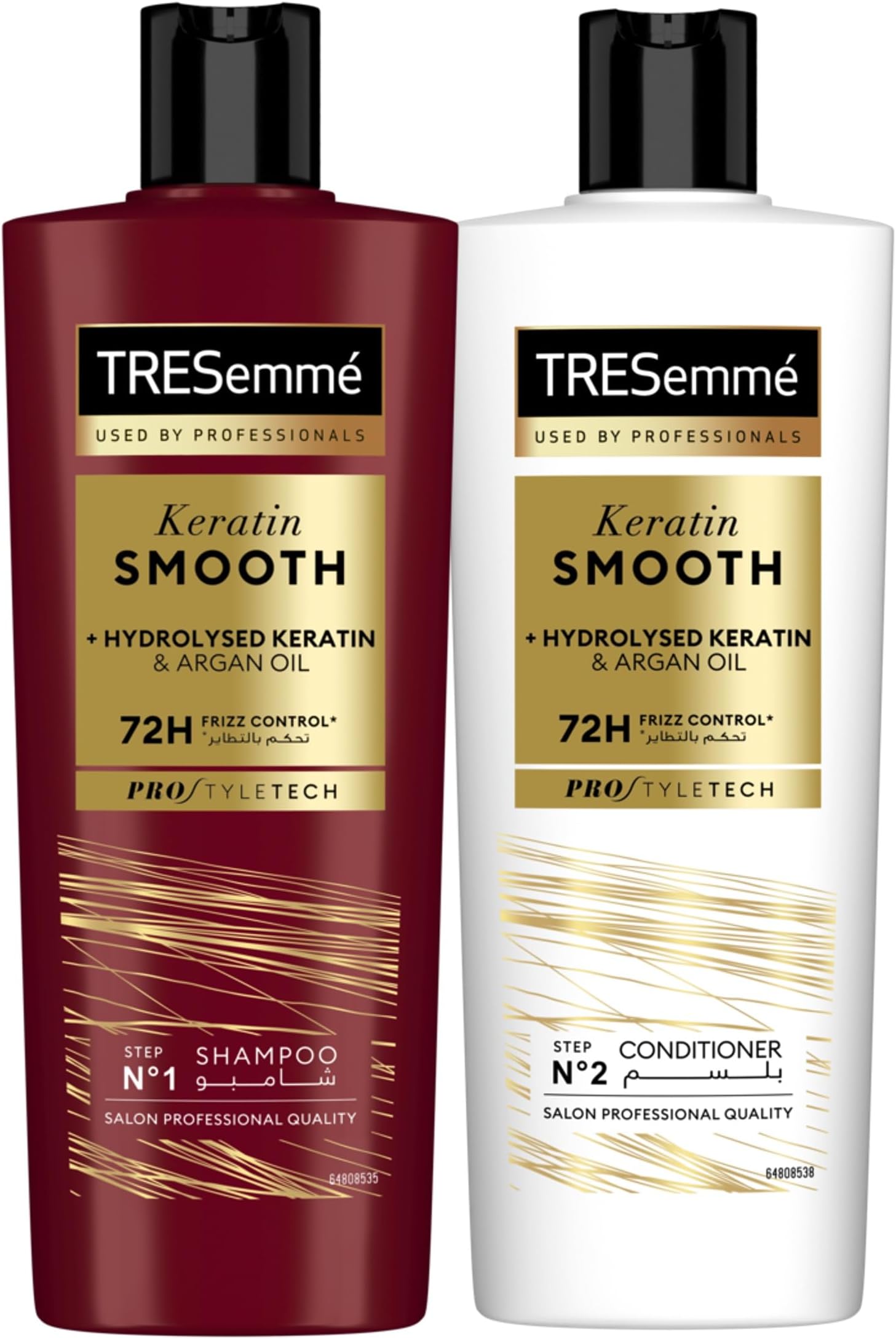 TRESEmmé Shampoo Smooth & Keratin, enjoy up to 72 hours of frizz control, 400ml + TRESEmmé Conditioner Smooth & Keratin, 400ml