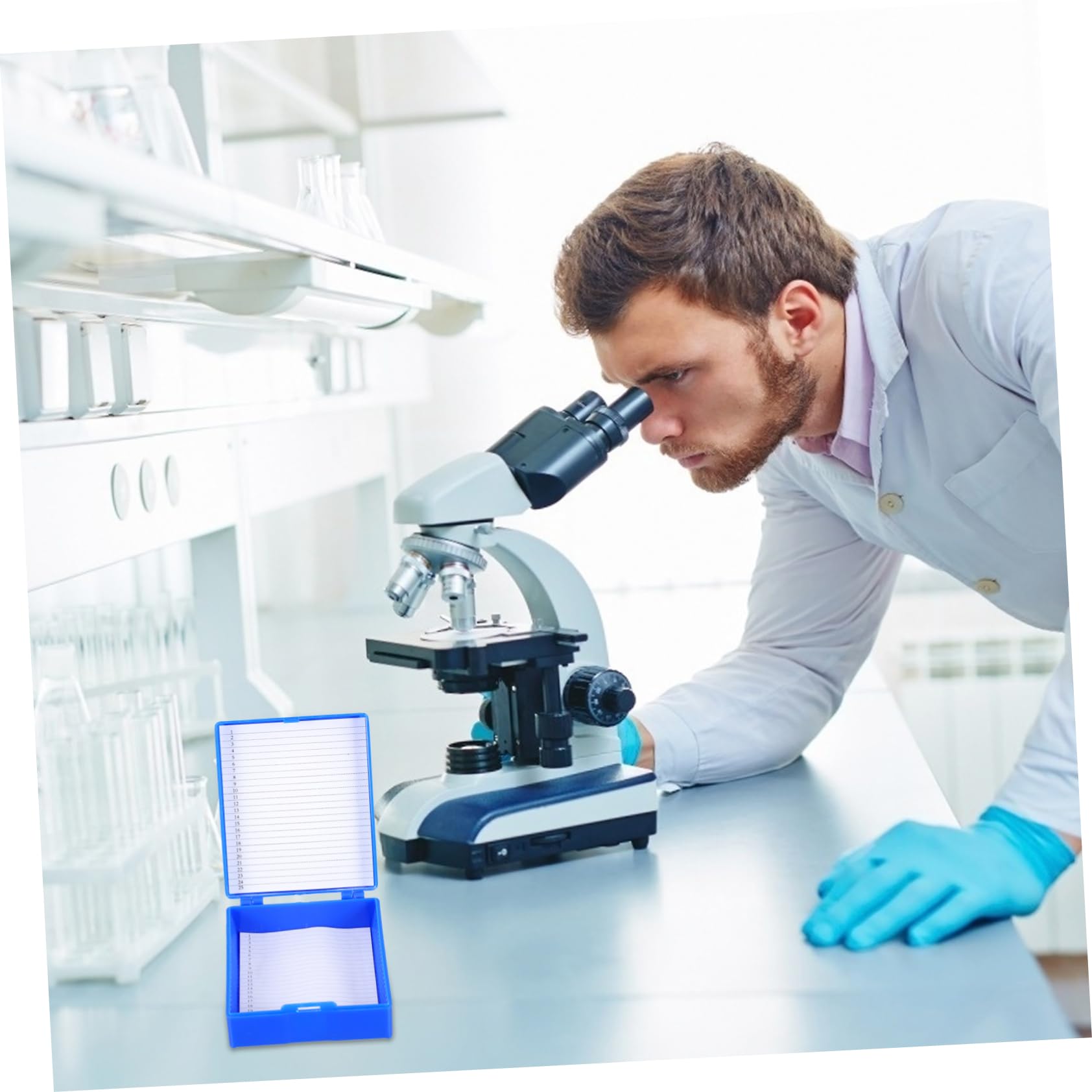 iplusmile 6 Pz scatola scorrevole conservazione dei vetrini da microscopio per diapositive contenitore per vetrini contenitore per microscopio portavetrini per AbS