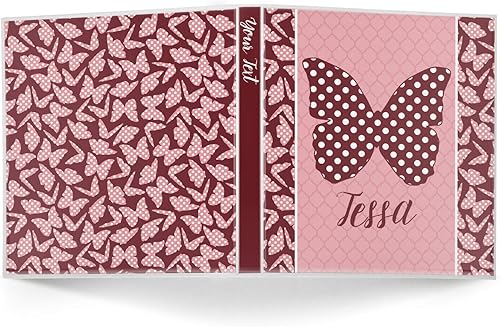 Miniatura 2 de Carpeta personalizada de 3 anillas con diseño de mariposas y lunares, 1 pulgada