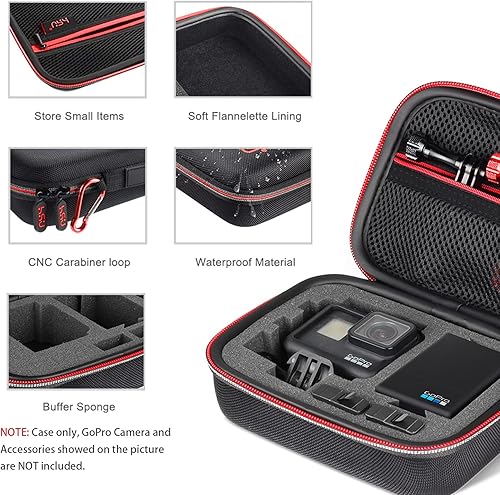 Miniatura 4 de HSU Funda pequeña para cámara de acción y dedos plegables de repuesto para GoPro Hero 11/10/9/8 Negro