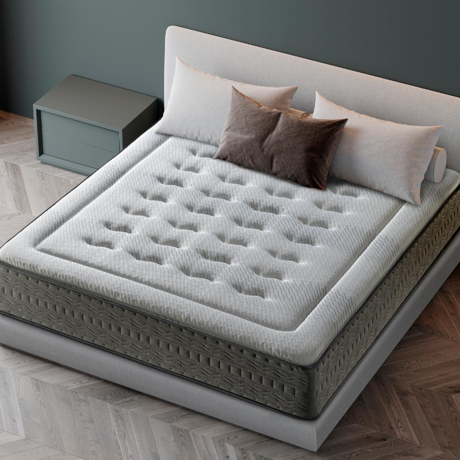 LUXIABED Materassi 160x190 Comfort Rigidità Media Alto Comfort. Doppio Inverno Estivo. Antiacaro, Igienico e Traspirante. Molle insaccate Visco. Quality Altezza 32 cm