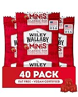Vista 8 de Bolas de regaliz mini Wiley Wallaby 0.5 onzas, regaliz rojo clásico australiano suave y masticable gourmet, bolsas de caramelo, paquete de 80