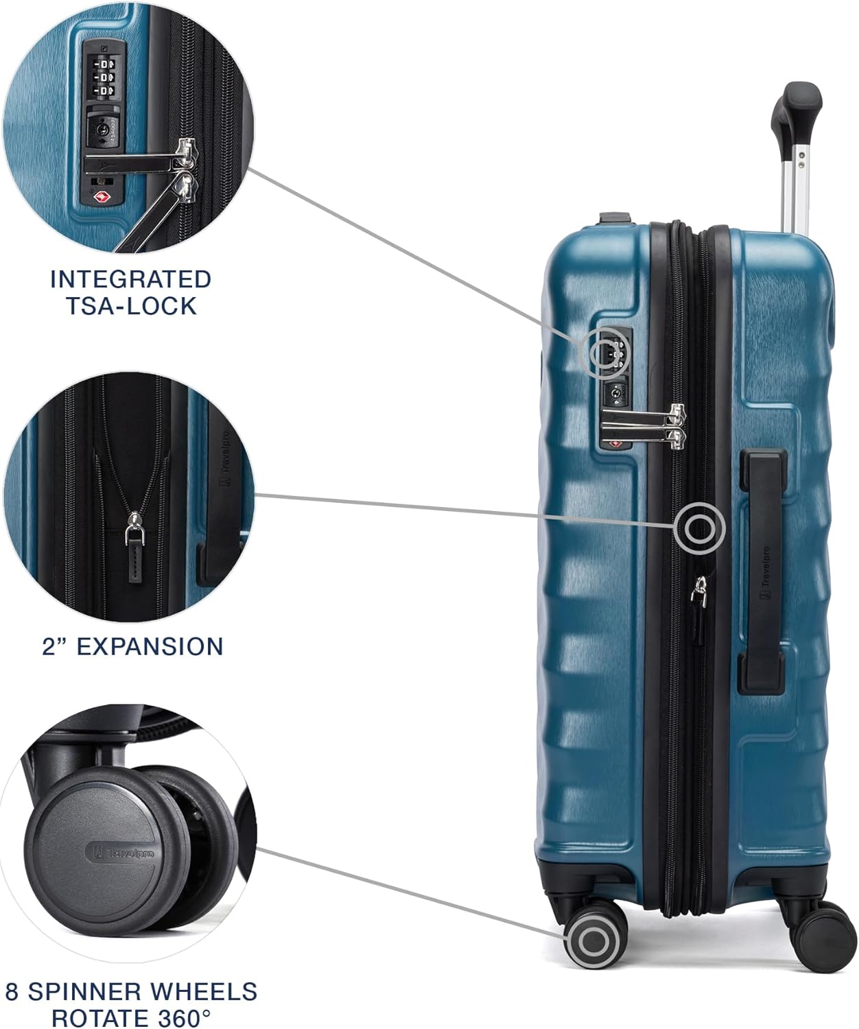 Travelpro Maxlite Air V2 Hardside Expandable Carry on Luggage, 8 Spinner Wheels, Lightweight Hard Shell Suitcase, TSA lock, Teal, Carry On 20-Inch - Image 4