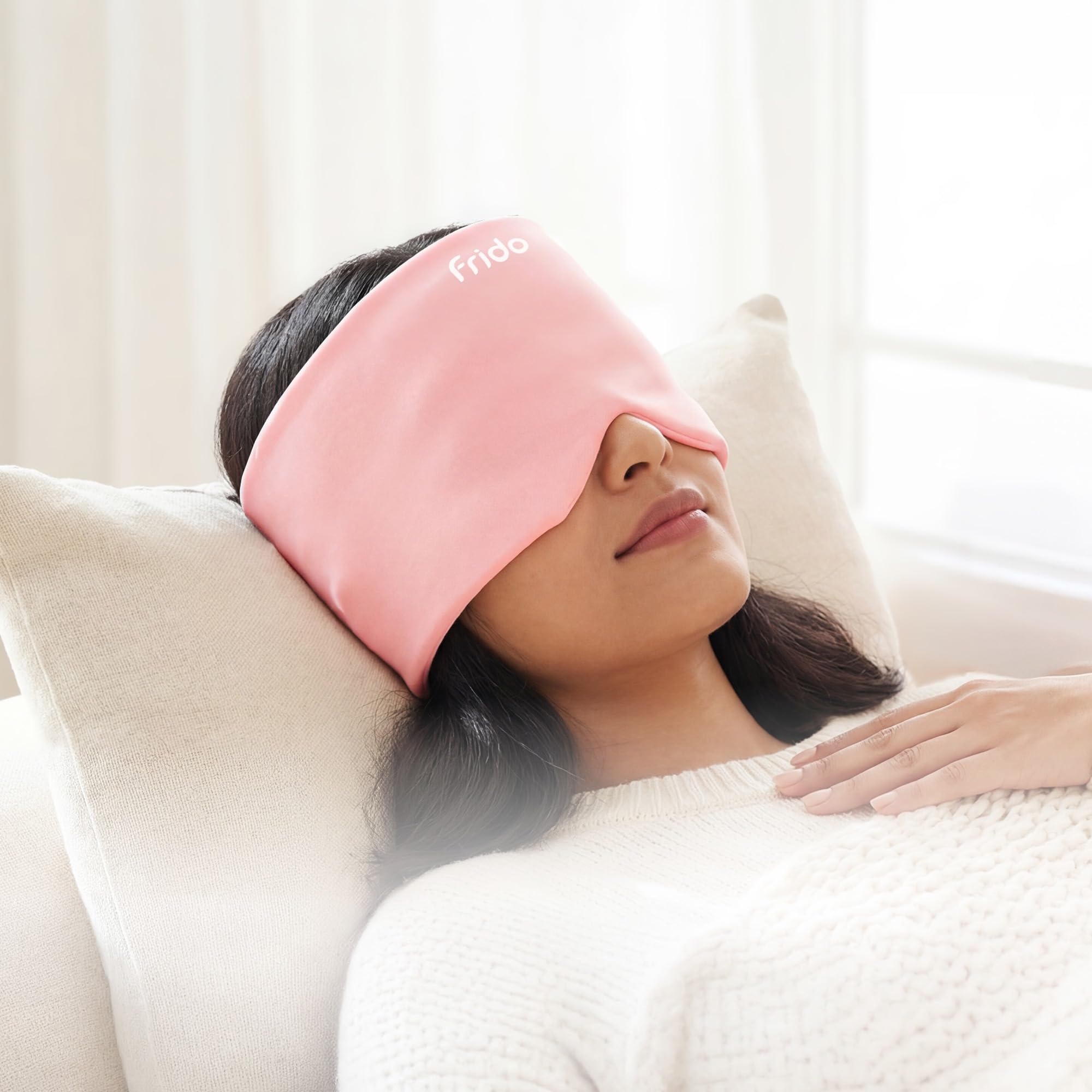 Frido Hot & Cold Therapy Cap | 360° Full Head Coverage | Reusable Cooling & Warming Cap with Gentle Compression | Pink